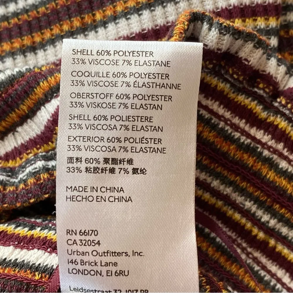LAST CHANCE Anthropologie Multicolored Striped Smocked Puff-Sleeved Top Large
